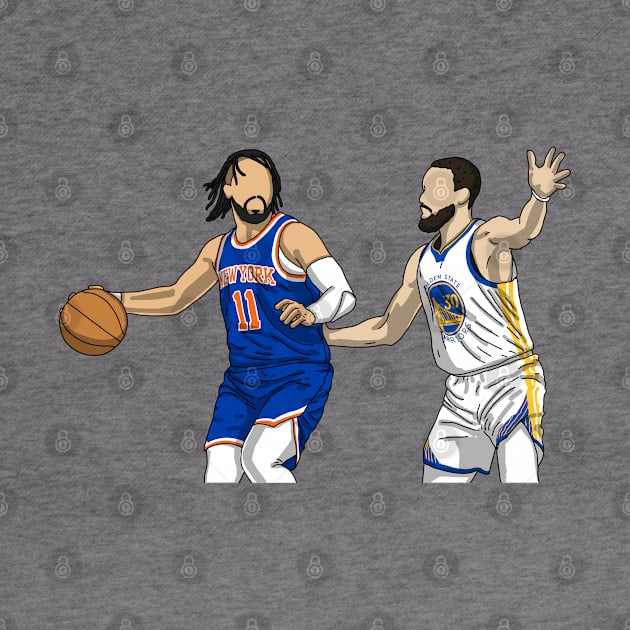 Jalen Brunson Vs Steph Curry by Luna Illustration